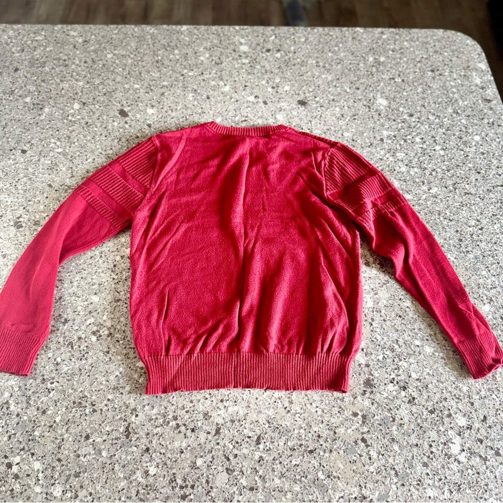 Cat & Jack l Red Ribbed Crew Neck Sweater l Size M - Picture 3 of 6